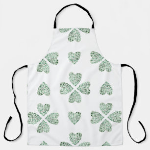 Botanic green ornament, seamless watercolor patter apron