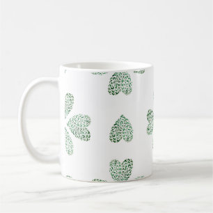 Botanic green ornament, seamless watercolor patter coffee mug