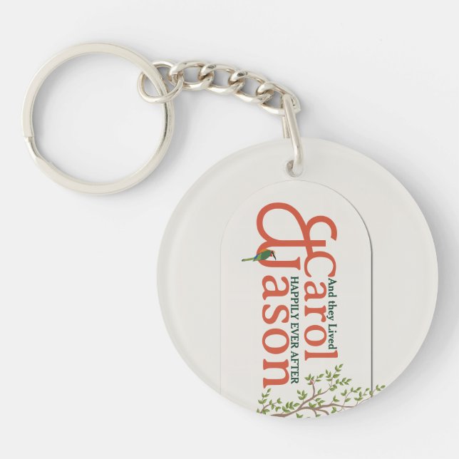 Botanic Happily Ever After Wedding Keyring (Front)