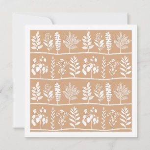 Botanic Herbarium Plants Orange Tan Card