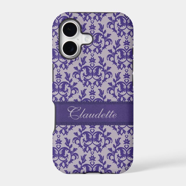 Botanic kangaroo paw damask purple grey  (Back)