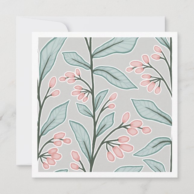 Botanic Reverie Soft Sage Blush Florals Botanical Card (Front)