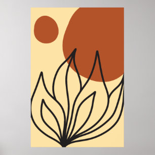Botanic Symmetry Abstract  line Art Wall Prints