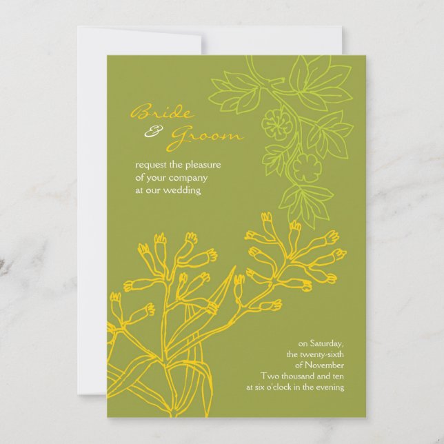 Botanica (Fern Green) Wedding Invitation (Front)