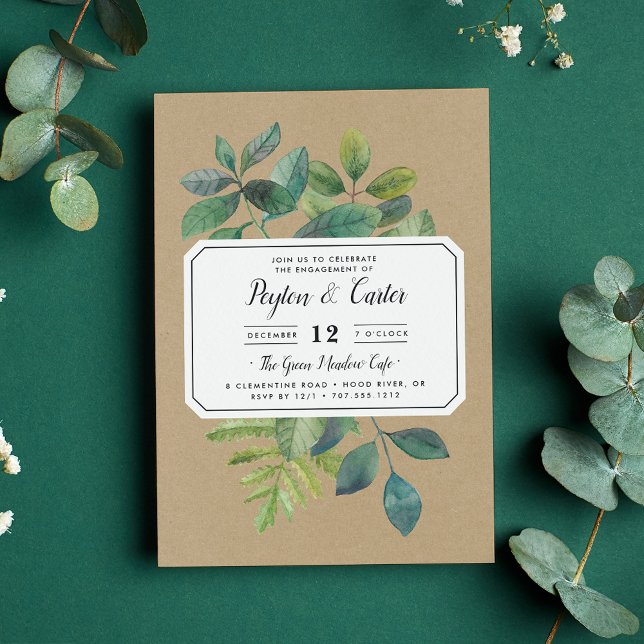 Botanica Kraft Engagement Party Invitation (Creator Uploaded)