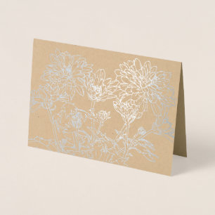Botanica line art chrysanthemum flower card