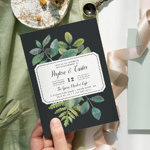 Botanica Night Engagement Party Invitation