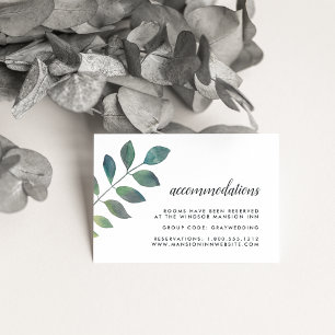 Botanica Wedding Hotel Accommodation Cards