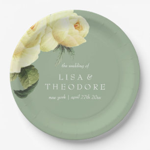 Botanica   Yellow sage vintage flower Wedding Paper Plate