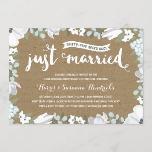 Botanical   35th Wedding Anniversary Party Invitation