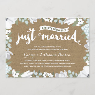 Botanical 70th Wedding Anniversary Party Invitation