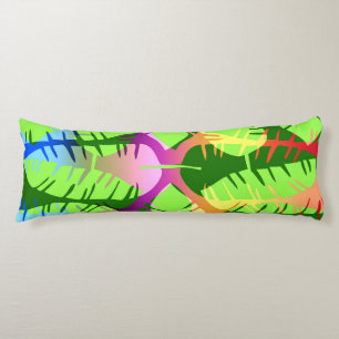 BOTANICAL ABSTRACT BANANA LEAVES BODY CUSHION