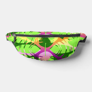 BOTANICAL ABSTRACT BANANA LEAVES BUM BAGS
