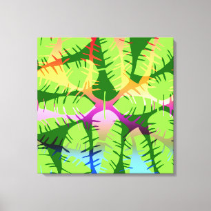 BOTANICAL ABSTRACT BANANA LEAVES CANVAS PRINT