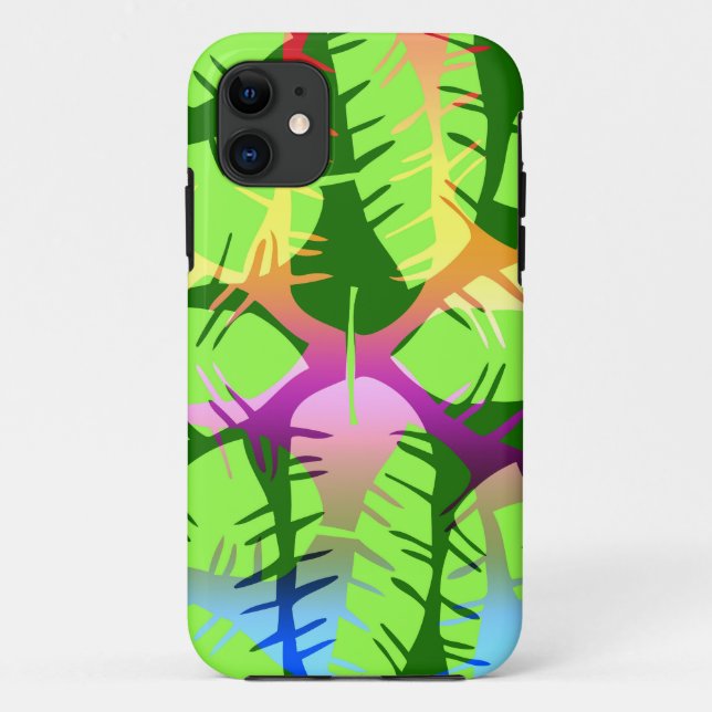 BOTANICAL ABSTRACT BANANA LEAVES  Case-Mate iPhone CASE (Back)