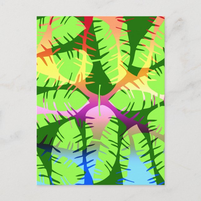 BOTANICAL ABSTRACT BANANA LEAVES  POSTCARD (Front)