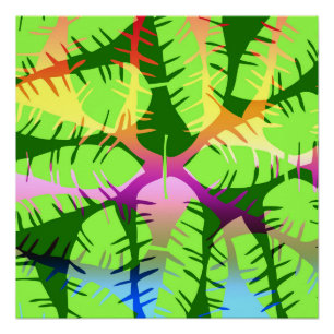 BOTANICAL ABSTRACT BANANA LEAVES POSTER