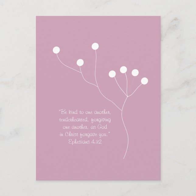 botanical abstract boho chic bible quote notebook  postcard (Front)