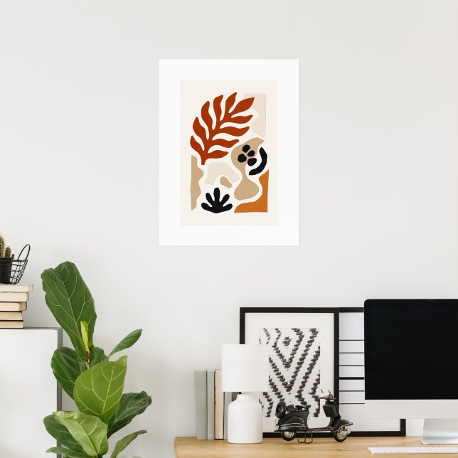 Botanical Abstract Leaf Print | Modern Scandinavia (Home Office)