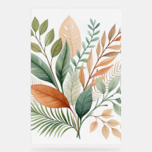 Botanical Abstract Wall Art – Tropical Leaves 
