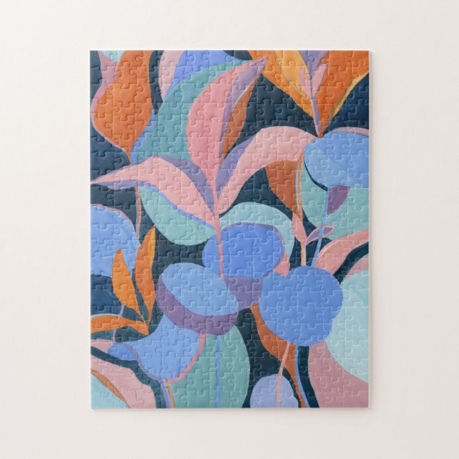 Botanical Abstract Watercolor Art Jigsaw Puzzle (Vertical)