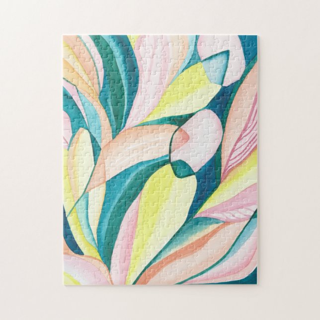 Botanical Abstract Watercolor Art Jigsaw Puzzle (Vertical)