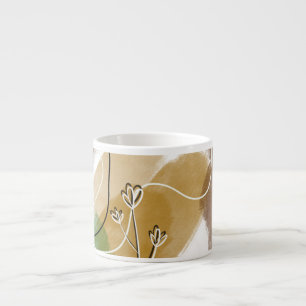 Botanical Abtract Earth Tone Espresso Cup
