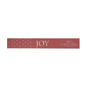 Botanical Adorned JOY Wraparound Address Label