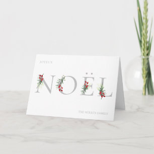 Botanical Adorned NOEL Folded Photo Holiday Card
