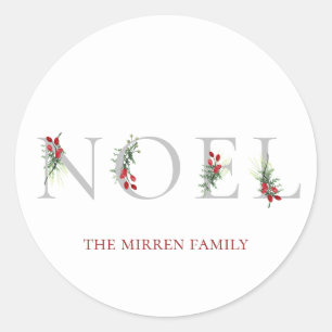 Botanical Adorned NOEL Personalised Sticker