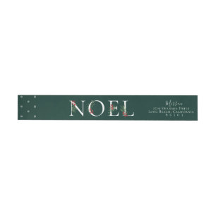Botanical Adorned NOEL Wraparound Address Label