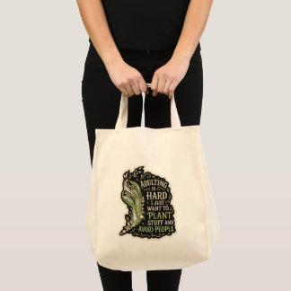 Botanical Aesthetic Green Embroidery tote bag