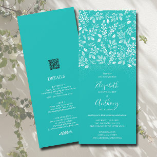 Botanical All In One Sea Glass Wedding Invitations