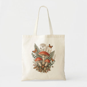 Botanical Amanita Mushroom Woodland Art Tote Bag