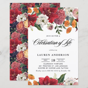 Botanical Amaryllis and Mums Celebration of Life