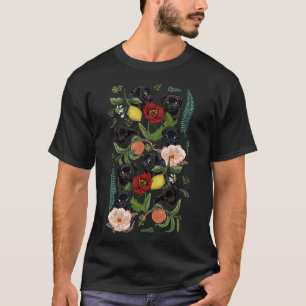 Botanical and Black Pugs Classic 231 T-Shirt