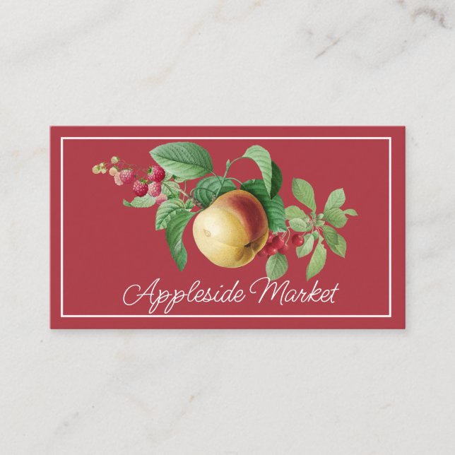 Botanical Apple and Berries Fruit Business Card (Front)