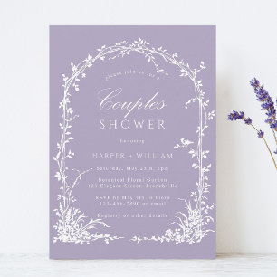 Botanical Arch Garden Lavender Couples Shower Invitation