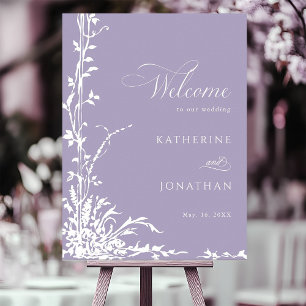Botanical Arch Garden Lavender Wedding Welcome  Poster