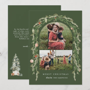 Botanical Arch Modern Photo Christmas Holiday Invitation