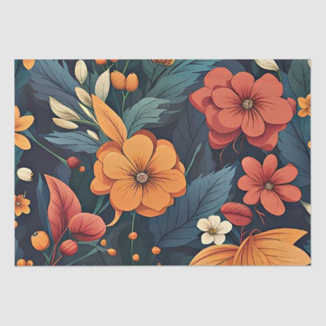 Botanical art, beautiful floral pattern, tissue paper (Front)