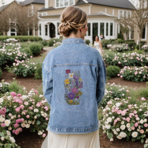 Botanical Art  Denim Jacket