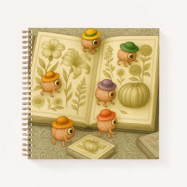 Botanical Art-Exploring Brain Aliens Notebook (Front)