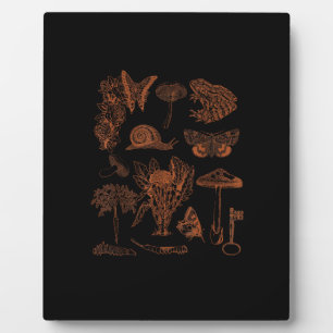 Botanical Art, Frog Fungi Goblincore Aesthetic Cot Plaque