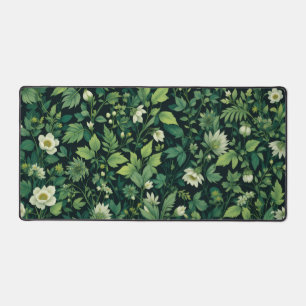 Botanical Art Nouveau Desk Mat - Sage Green Floral
