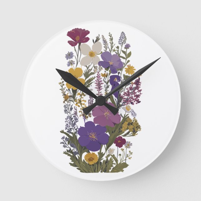 Botanical Art  Round Clock (Front)