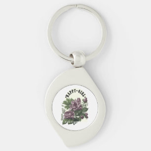 Botanical Art with Quote. Key Ring