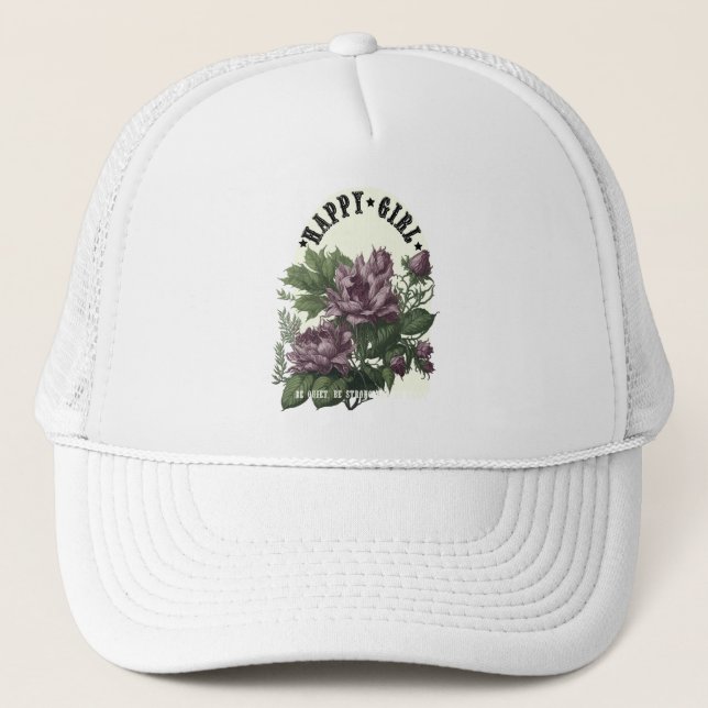 Botanical Art with Quote. Trucker Hat (Front)