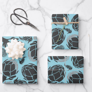 Botanical Artichoke Art Home Decor Wrapping Paper Sheet