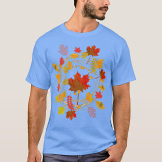 Botanical Autumn Leaves Nature Forest Colourful Fa T-Shirt
